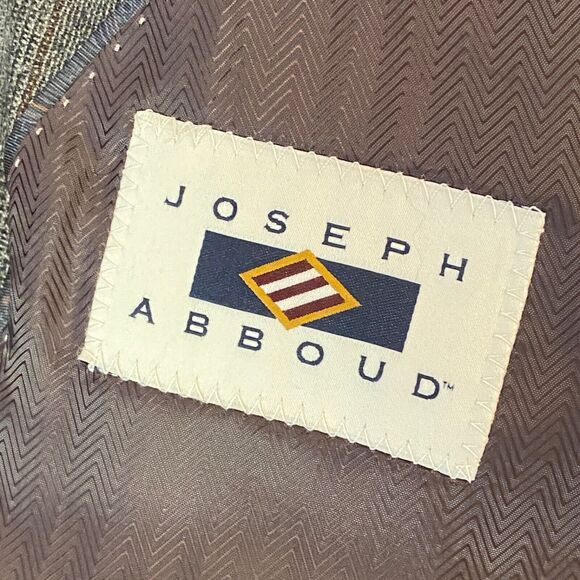 Joseph Abboud Blazer Men 42L Wool Gray Glen Plaid 2 Button Jacket - Picture 3 of 15